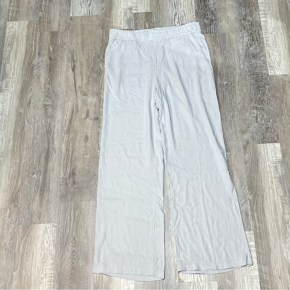 H&M Trouser Pants Womens light blue High Rise Straight Leg Career Workwear
